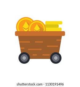 Ethereum Cryptocurrency Mining Cart Icon