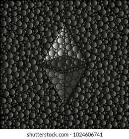 Ethereum cryptocurrency sign made with dots