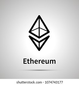 Ethereum cryptocurrency simple black icon with shadow
