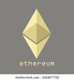 Ethereum crypto-currency symbol vector flat icon