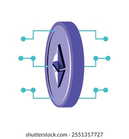 ethereum cryptocurrency technology icon isolated
