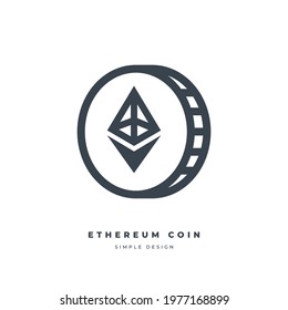 Ethereum cryptocurrency thin line icon.