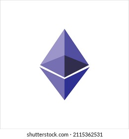 Ethereum crystal icon, vector, illustration, 10 eps