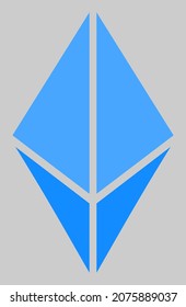 Ethereum crystal vector illustration. An isolated flat icon illustration of ethereum crystal with nobody.