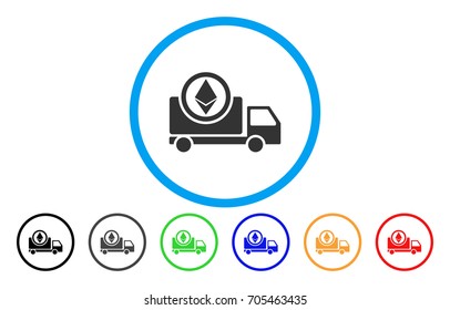 Ethereum Delivery Truck flat vector icon for application and web design.