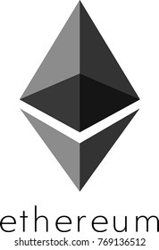 Ethereum digital crypto currency icon.