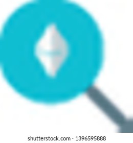 Ethereum digital cryptocurrency search with magnification glass