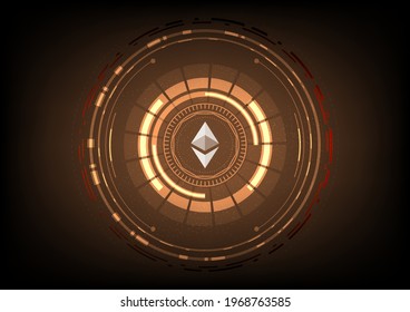 Ethereum digital currency, vector illustration.