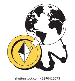 etéreo con icono del planeta Tierra