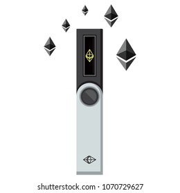 Ethereum electronic wallet vector illustration.