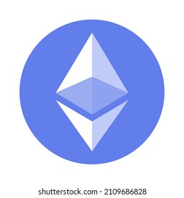 Ethereum ETH coin icon vector illustration. Cryptocurrency logo symbol modern, simple, vector, website, mobile app, UI design. 