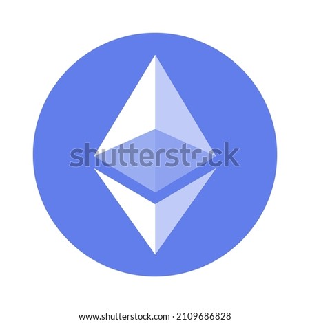 Ethereum ETH coin icon vector illustration. Cryptocurrency logo symbol modern, simple, vector, website, mobile app, UI design. 