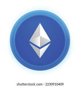 Ethereum (ETH)  crypto logo isolated on white background. ETH Cryptocurrency coin token vector  svg