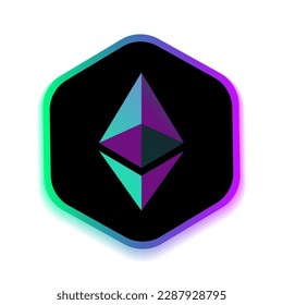 Ethereum ETH Cryptocurrency logo icon and button template vector graphics