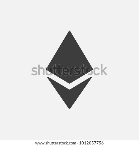 Ethereum ETH vector icon isolated on white. Cryptocurrency, e-currency payment crypto currency blockchain sign. Black logo, flat adaptation design for web site, mobile app, EPS