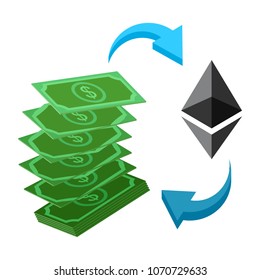 Ethereum exchange vector illustration.