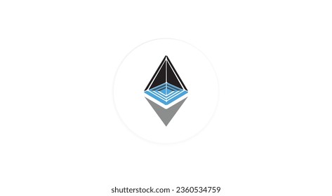 Ethereum Express, ETE cryptocurrency logo on isolated background with copy space. 3d vector illustration of Ethereum Express, ETE Token icon banner design concept.