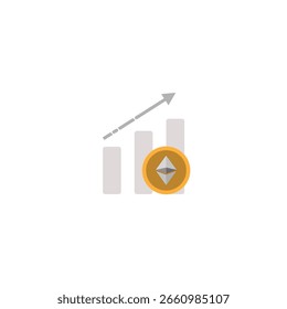 ethereum flat icon graph design vector isometric 3d style cryptocurrency concept illustration eps 10