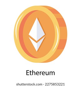 Ethereum flat icon is handy and scalable 