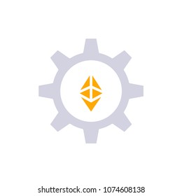 Ethereum in gear icon illustration vector symbol
