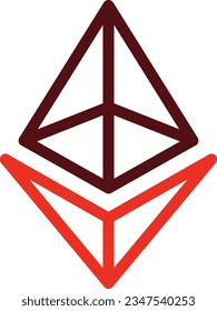 Ethereum Glyph Two Color Icon For Personal And Commercial Use.
