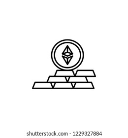 ethereum, gold icon. Element of crypto currency icon. Thin line icon for website design and development, app development