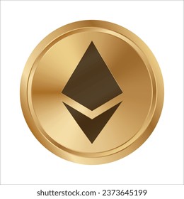 Ethereum golden crypto digital currency coin wallet.