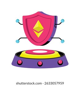 Ícone de estilo do Holograma Ethereum. Arquivo Eps 10