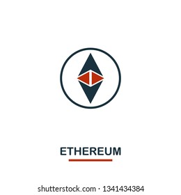 Ethereum icon. Creative two colors design from crypto currency icons collection. Simple pictogram ethereum icon for web design, apps, software, print usage