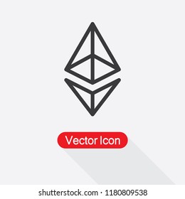 Ethereum Icon Crypto Currency Icon Vector Illustration Eps10