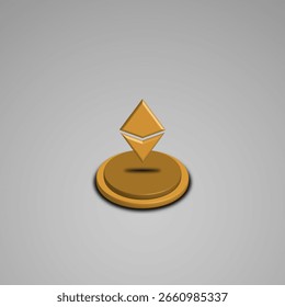 Vector de diseño de íconos de Ethereum Ilustración de concepto de criptomoneda de estilo de procesamiento 3D isométrico EPS 10