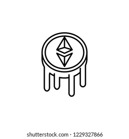 ethereum icon. Element of crypto currency icon. Thin line icon for website design and development, app development