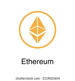 Ethereum icon. ETH. Crypto Currency vector icon. Flat Vector illustration - Vector