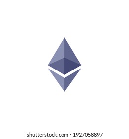 Ethereum icon isolated on white background. Cryptocurrency symbol modern, simple, vector, icon for website design, mobile app, ui. Vector Illustration