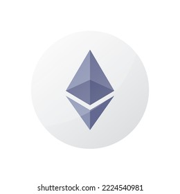 Ethereum icon symbols isolated on white background. Cryptocurrency coin created in blockchain technology. Vector illustration.