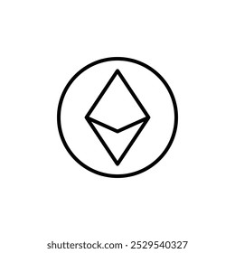 Ethereum icon Thin vector set