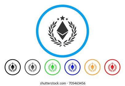 Ethereum Laurel Wreath flat vector pictogram for application and web design.