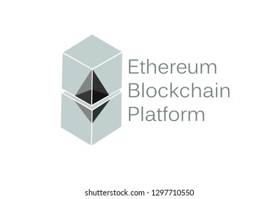 Ethereum line icons for blockchain platform and operating system. Ether cryptocurrency logo and symbol. Blockchain based secure platform and cryptocurrency. Vector illustration.