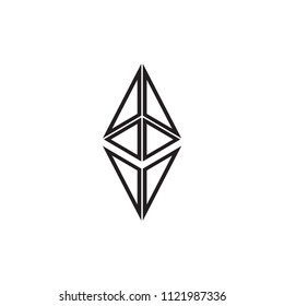 Ethereum line icons for internet money. Cryptocurrency symbols and coin images. Block chain based secure cryptocurrency.