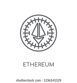 Ethereum linear icon. Modern outline Ethereum logo concept on white background from Cryptocurrency economy and finance collection. Suitable for use on web apps, mobile apps and print media.