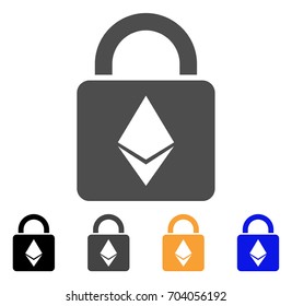 Ethereum Lock icon. Vector illustration style is flat iconic symbol with black, grey, orange, blue color variants. Designed for web and software interfaces.