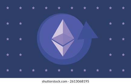Ethereum logo. Ethereum Coin. Digital money. Crypto trade and Investment concept. Future technology. Creative art. Vector illustration. Poster 