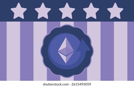 Ethereum logo. Ethereum Coin. Digital money. Crypto trade and Investment concept. Future technology. Creative art. Vector illustration. Poster 