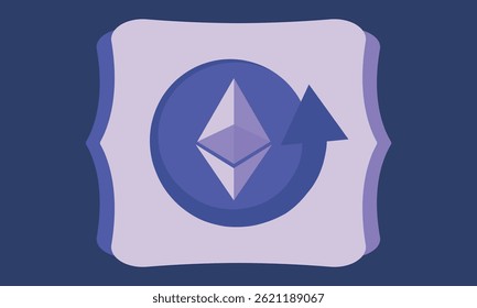 Ethereum logo. Ethereum Coin. Digital money. Crypto trade and Investment concept. Future technology. Creative art. Vector illustration. Poster 