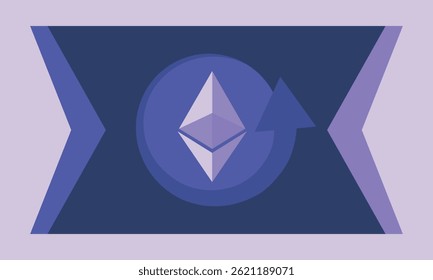 Ethereum logo. Ethereum Coin. Digital money. Crypto trade and Investment concept. Future technology. Creative art. Vector illustration. Poster 