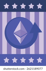 Ethereum logo. Ethereum Coin. Digital money. Crypto trade and Investment concept. Future technology. Creative art. Vector illustration. Poster 