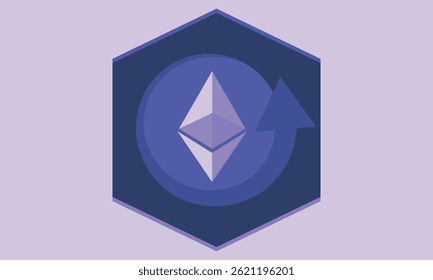 Ethereum logo. Ethereum Coin. Digital money. Crypto trade and Investment concept. Future technology. Creative art. Vector illustration. Poster 