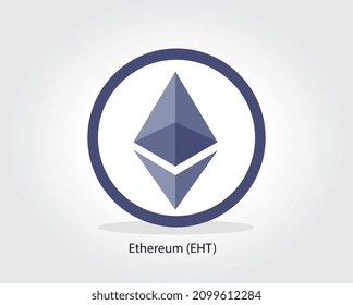 Ilustración del vector criptodivisa del logotipo etéreo