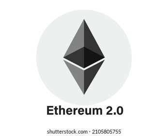 Ethereum logo icon Ethereum also known as Ether or ETH digital currency isolated on white background. vector logo symbol.