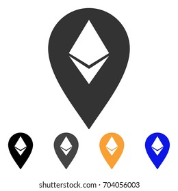 Ethereum Marker icon. Vector illustration style is flat iconic symbol with black, gray, orange, blue color variants. Designed for web and software interfaces.